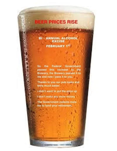 Bi Annual alcohol excise strikes again